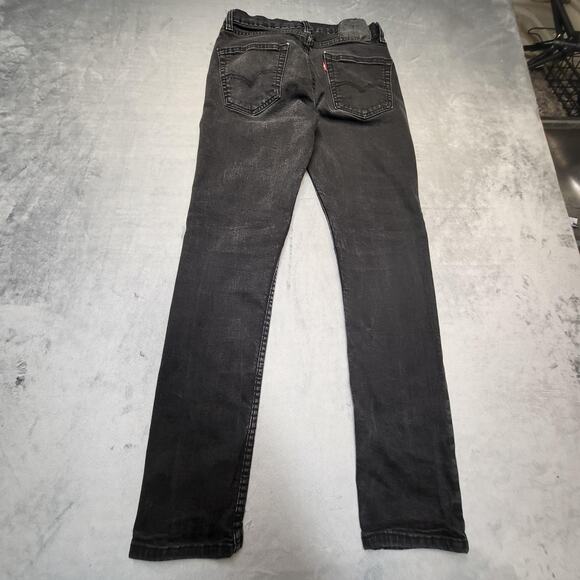 Levi's 511 Jeans Mens 28x30 Black Denim Slim Fit Stretch Five Pocket Zip Fly - Picture 9 of 10